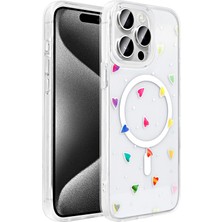 Elsah iPhone 15 Pro Max Uyumlu Kılıf M-Safe Şarj Özellikli Şeffaf Rovena Sert Kapak