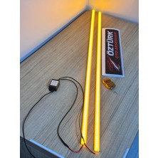 Öztürk Oto Aksesuar Cam Kenarı Yanıp Sönen LED Lamba 2’li – Uzaktan Kumandalı, 12 Modlu, Sarı Işık (12V)