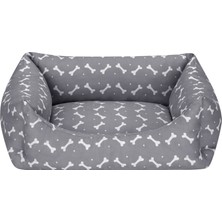Hnrlishp Pet Comfort Uniform Bone Gri-Beyaz  ve Köpek Yatağı S 50X40CM