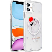 Elsah iPhone 11 Uyumlu Kılıf M-Safe Şarj Özellikli Şeffaf Rovena Sert Kapak