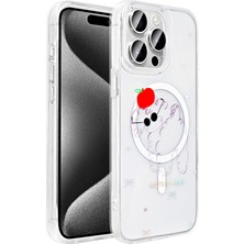 Elsah iPhone 15 Pro Uyumlu Kılıf M-Safe Şarj Özellikli Şeffaf Rovena Sert Kapak