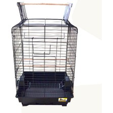 EuroGold Hnrlishp Papağan Kafesi Açilir Çatili Siyah 40,5X40,5X59,5 cm x 1 Adet