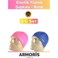 Armoris Yeni Nesil 1.sınıf Su Geçirmez Silikon Yüzücü Havuz Deniz Bonesi Elastik Yüzme Şapkası 2'li Set