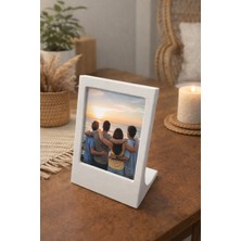 Masaüstü Instax Uyumlu Fotoğraf Standı Dekoratif Sevgili Çift Çerçevesi Beyaz