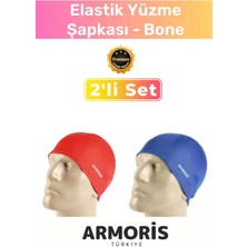 Armoris Yeni Nesil 1.sınıf Kalite Su Geçirmez Silikon Havuz Deniz Bonesi Elastik Yüzme Şapkası 2'li Set