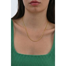 Söğütlü Silver 925 Ayar Gümüş Zincir Altın Kaplama Italyan Popcorn 49 cm Zincir Kolye SGTL13287GOLD