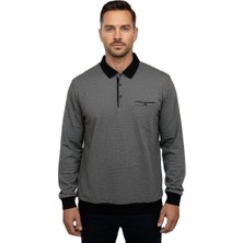 26-3073 Lacaton Erkek Büyük Beden Polo Yaka Sweatshirt