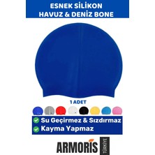 Armoris Yeni Nesil Su Geçirmez Kaymaz Sızdırmaz Silikon Yüzücü Elastik Yüzme Şapkası Havuz Deniz Bonesi