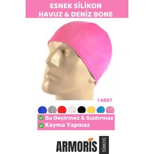 Armoris Yeni Nesil Su Geçirmez Kaymaz Sızdırmaz Silikon Yüzücü Elastik Yüzme Şapkası Havuz Deniz Bonesi