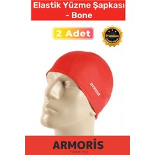 Armoris Yeni Nesilsu Geçirmez Silikon Yüzücü Havuz ve Deniz Bonesi Elastik Yüzme Şapkası 2'li Set