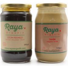 Raya Organik Organik Tahin ve Pekmez Avantaj Paket (Tahin 340 gr - Üzüm Pekmezi 380 Gr)