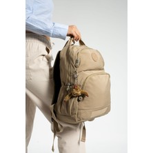 Oldso Sanmorris Unisex Suya Dayanıklı Laptop Bölmeli Çok Gözlü Bej Renkli Okul Seyahat Sırt Çantası