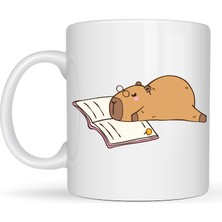 Rory Kitap Okuyan Kapibara Tasarımlı Porselen Kupa Model 99 – Sıcacık Kahve Keyfi Için Sevimli Tasarım