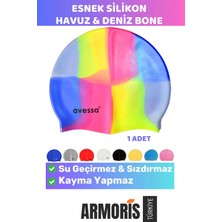 Armoris Yeni Nesil Su Geçirmez Kaymaz Sızdırmaz Silikon Yüzücü Elastik Yüzme Şapkası Havuz Deniz Bonesi