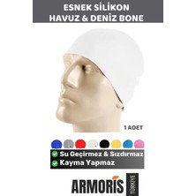 Armoris Kaymaz Su Geçirmez Sızdırmaz Silikon Yüzücü Elastik Yüzme Şapkası Havuz Deniz Bonesi