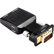 SHC4200 PM-4276 VGA To Hdmı Görüntü Ses Çevirici Audio Girişli Adaptör 1080HD 5V1A Mini USB Güç