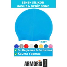 Armoris Yeni Nesil Su Geçirmez Kaymaz Sızdırmaz Silikon Yüzücü Elastik Yüzme Şapkası Havuz Deniz Bonesi