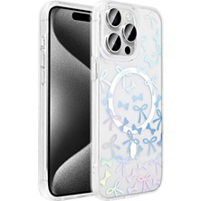 Elsah iPhone 15 Pro Max Uyumlu Kılıf M-Safe Şarj Özellikli Şeffaf Rovena Sert Kapak