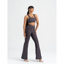 Lismina Füme Flare Fit Ispanyol Paça Dikiş Modelli Tayt