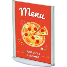 Arte Display A6 Oval Tabanlı Masaüstü Şeffaf Föylük Broşürlük Fiyatlık 25LI Paket