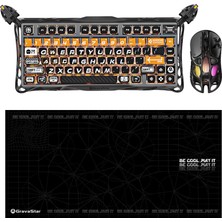 Gravastar K1 Pro Mekanik Gaming Klavye, x Kablosuz Optik Mouse ve Mousepad Oyuncu Seti, Cyberflare