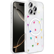 Elsah iPhone 16 Pro Max Uyumlu Kılıf M-Safe Şarj Özellikli Şeffaf Rovena Sert Kapak
