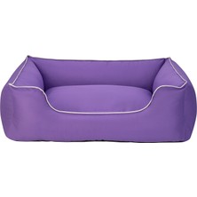 Hnrlishp Pet Comfort Alpha  Köpek Yatağı Mor W Beyaz Biye L 105X85CM