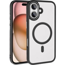 Zore Apple iPhone 16 Plus Kılıf Wireless Şarj Özellikli Zore Krom M-Safe Silikon Kapak