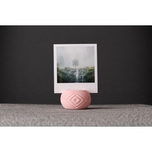 Geometrik Desenli Instax Polaroid Fotoğraf Tutucu Stand Pembe