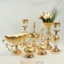 Dekor Arya Imperial Antique Gold 7 Parça Salon Aksesuar Seti