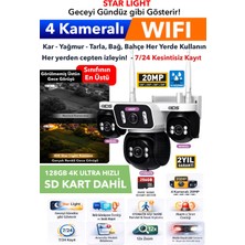 IDS 4 Kameralı Wıfı Güvenlik Kamerası Ultra Renkli Gece Görüşü - Otomatik Kişi Takibi - Cepten Izle