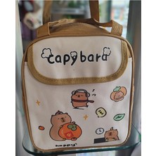Ada Çanta Kırtasiye Beslenme Çantası Capybara Figürlü Ön Cepli Izoleli Sıcak Soğuk Koruma Geniş Kapasiteli AD14005