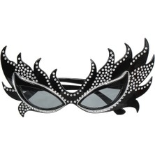 Nacario Mey Ithalat® Taşlı Siyah Parti Alev Gözlük