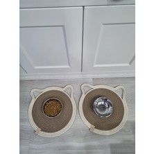 Özbience 2'li Kedi Beslenme Paspası, 30X30 Cm, Kaymaz Yüzey, Mama Altlığı