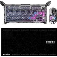 Gravastar K1 Pro Mekanik Gaming Klavye, x Kablosuz Optik Mouse ve Mousepad Oyuncu Seti, Cyberpunk