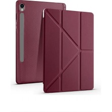 Five-E Samsung Galaxy Tab S10 Lite 2025 Yatay ve Dikey Standlı Antişok Köşe Korumalı Kalemlikli Origami Slikon Kılıf SM-X400