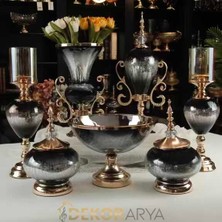 Dekor Arya Siyah Gold Lüks Salon Dekor Seti