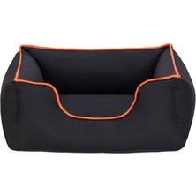 Hnrlishp Pet Comfort Alpha   ve Köpek Yatağı Siyah W Turuncu Biye S 60X50CM