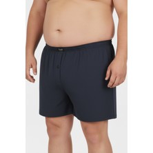 Balkonda Erkek Şort Külot Battal Beden %100 Pamuklu Cotton 3'lü Paket Düğmeli Rahat Model - Berrak