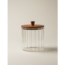 Bienca Premium Cam Saklama Kavanozu Akasya Kapaklı 1670 ml – Dekoratif Mutfak Kavanozu Kahve Şeker Kuruyemiş Kabı