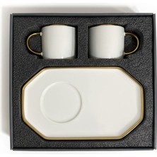 Enza Aura 2'li Porselen Kahve Fincanı Takımı Gold