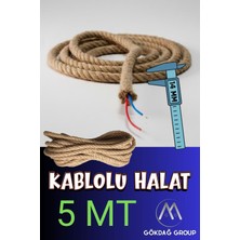 Allians 5 mt Kablosuz Jüt Halat Aydınlatma Dekoratif Hasır 14 mm