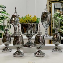 Dekor Arya Lux Salon Takımı 7 Parça Tüy Silver