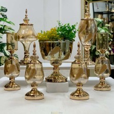 Dekor Arya 7 Parça Salon Konsol Aksesuar Seti Tüy Gold