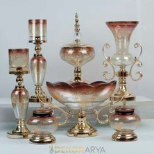 Dekor Arya Imperial Amber Bordeaux 7 Parça Salon Aksesuar Seti