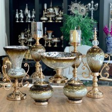 Dekor Arya 7 Parça Salon Konsol Aksesuar Seti Kahve Gold