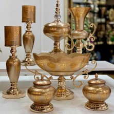 Dekor Arya Imperial Champagne Glow 7 Parça Salon Aksesuar Seti