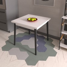 Vilinze Avanos Sabit Beyaz Mdf Kare Ahşap Mutfak Masası - 80X80 cm