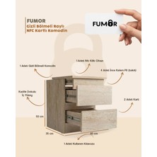 Fumor Nfc Kartlı Raylı Kayan Gizli Bölmeli Mdf Komodin (Kurulu Teslim)