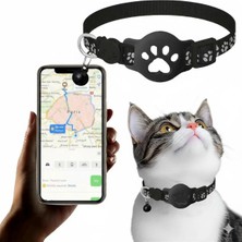 Zilvana Takip Cihazı Yuvalı Reflektörlü Zilli Kedi Tasması Siyah